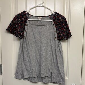 Anthropologie Amberly 9-H15 STCL short sleeve top blouse